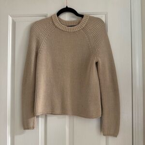 Jenni Kayne Fisherman Cotton Sweater Oatmeal XS Minimalist